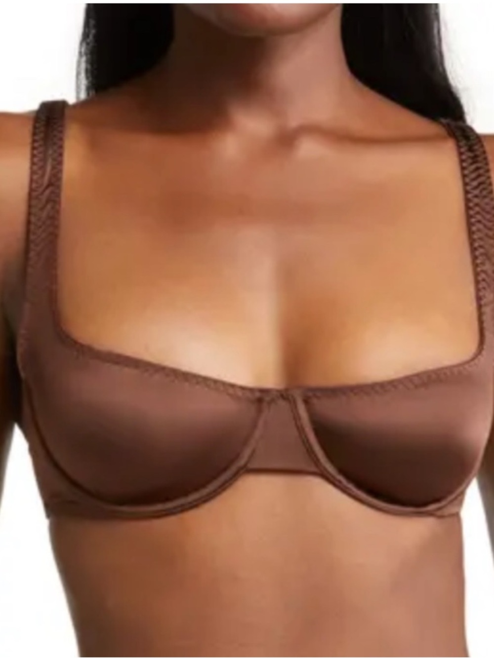 SKIMS Stretch Satin Bra in Cocoa